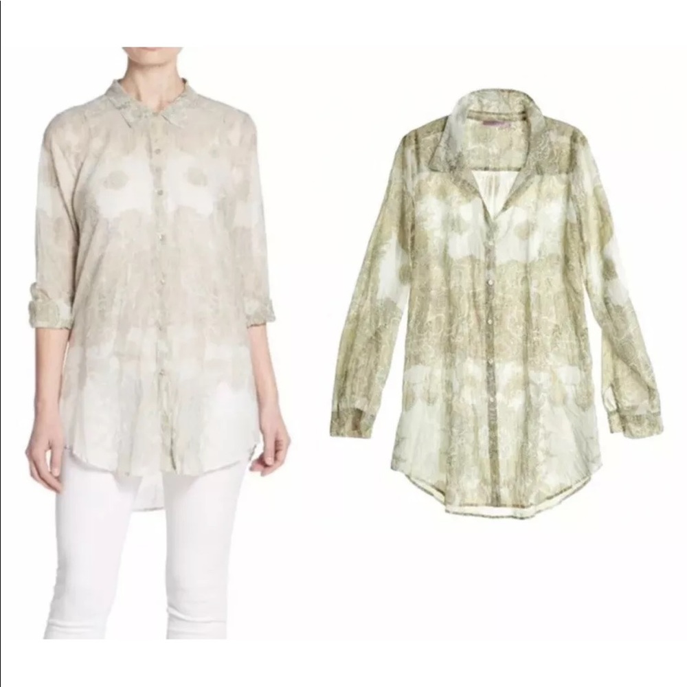 Calypso St.Barth Jennica Paisley Shirt Sz S EUC